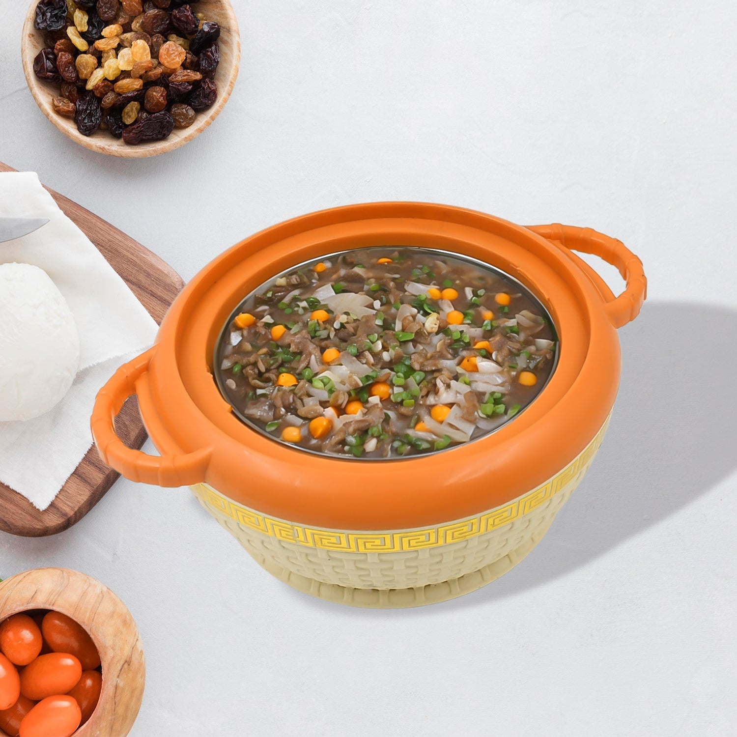Insulated Hot Pot With Inner Stainless Steel Serving Casserole With Lid (800 Ml Approx)