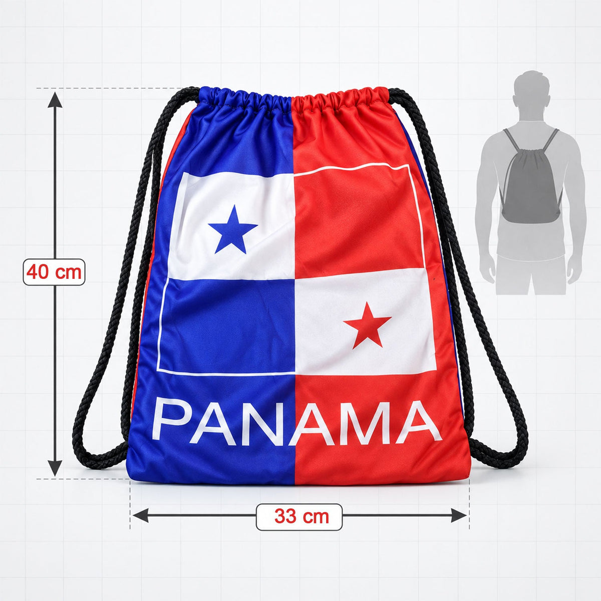 Printed Drawstring Backpack With Braided Cords For Sports Gym (1 Pc 40x33 Cm)