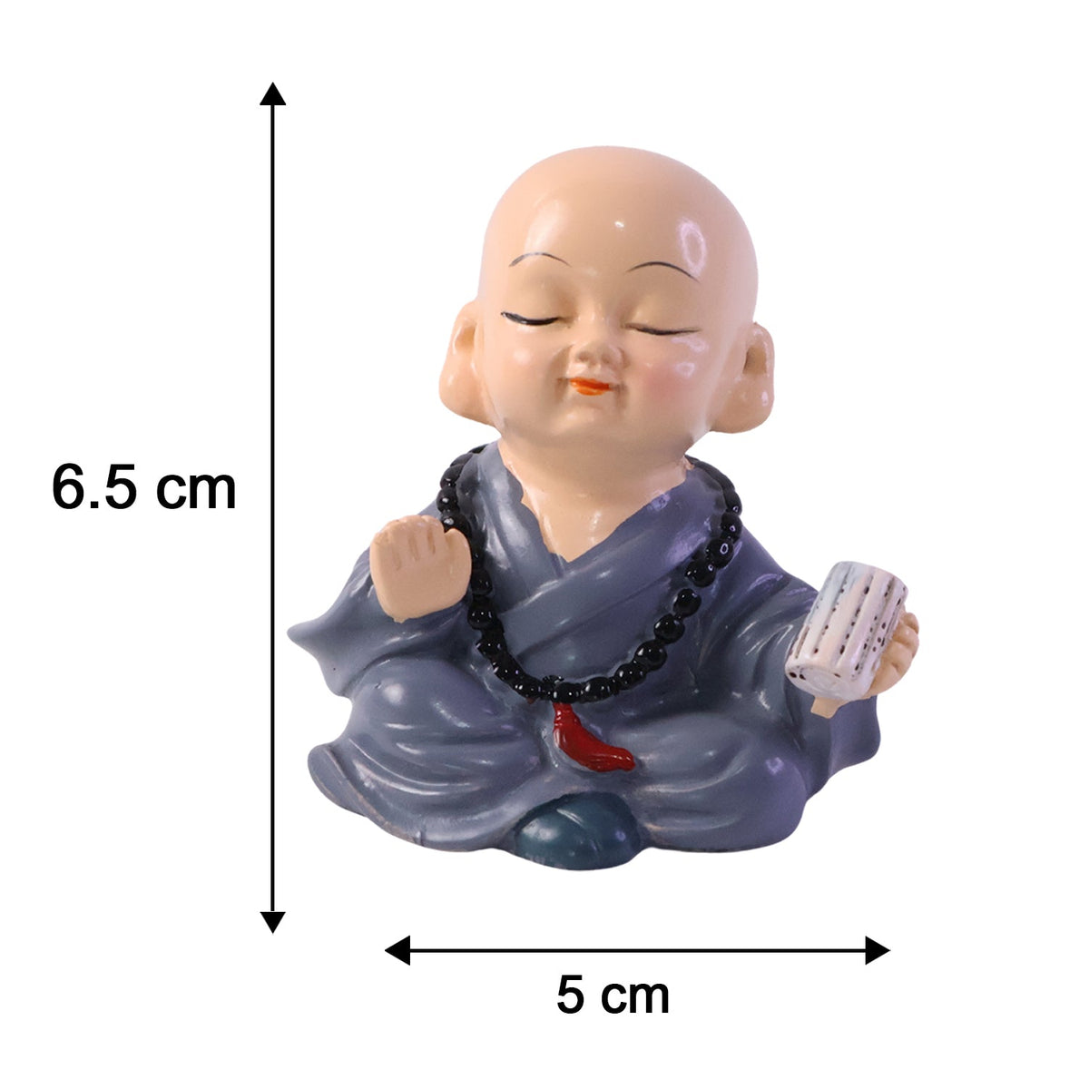 Little Monk Buddha Statue Set For Car Dashboard Office Desk And Home Decor (4 Pc)
