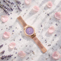Elegant Rose Gold Mesh Strap Analog Wrist Watch For Women (1 Pc)
