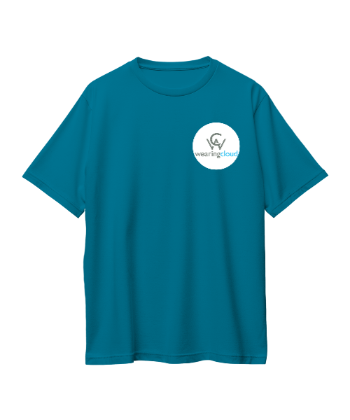Wearing cloud dark blue round T-shirt (BV-500)