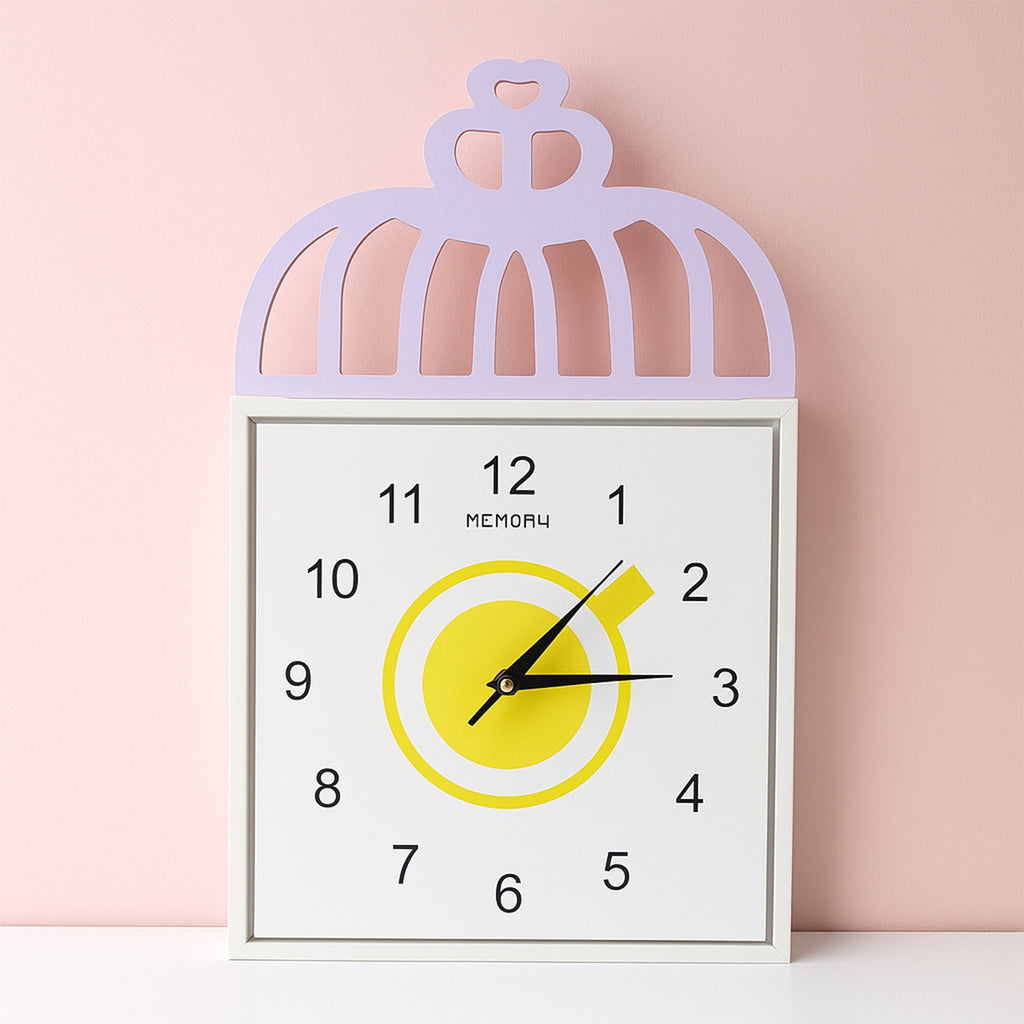 Decorative Square Wall Clock Battery Operated  1 Pc